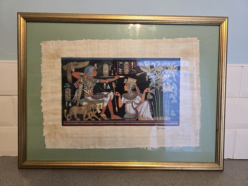 Framed egyptian papyrus - egyptian,