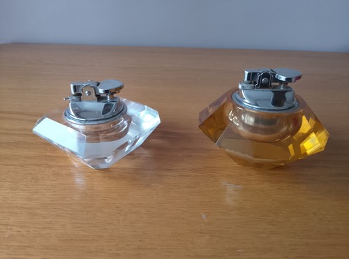 Two glass faceted mid - two, century
