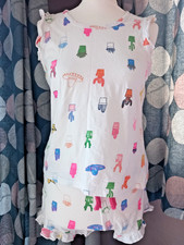 Short pyjamas NEW NEXT PJs Tank white mexican desert cactus medium 12 frill BNNT