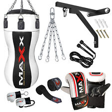 Maxx Leather Body Bag Uppercut  Angle Punch Bag Set heavy filled bag Free Chain 