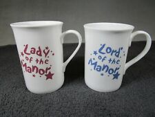 2 Lovely Vintage Bone China Signature Mugs Lady Of The Manor, Lord Of The Manor 