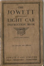 Jowett Light Car Instruction