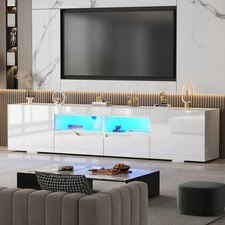 200cm Modern All High Gloss TV Stand Cabinet with Lights for 65 - 90 inch TV's