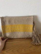 Zara Woven Clutch Bag Beige