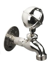 Cast Solid Chrome Finish Globe Style Garden Tap Water Hose Tap 