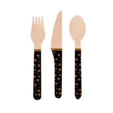Black and Gold Cutlery -