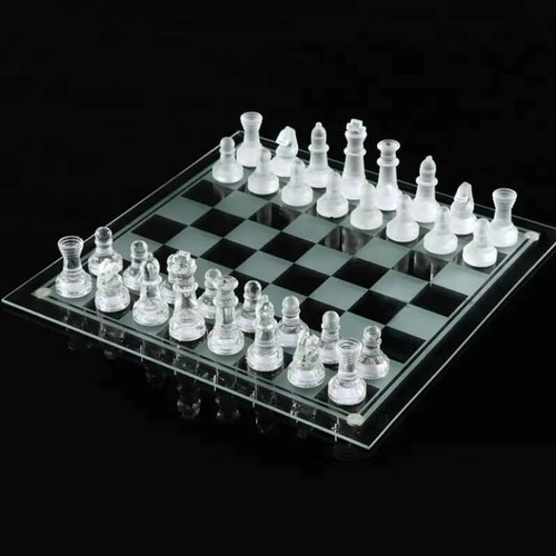 Glass chess board game - chess, set