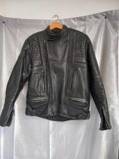 Men's Belstaff Heavy Leather Biker Jacket - Size 44" - Black