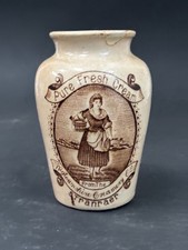 60135 Old Vintage Antique Ironstone Printed Pot Jar Cream Jug Dairy Stranraer