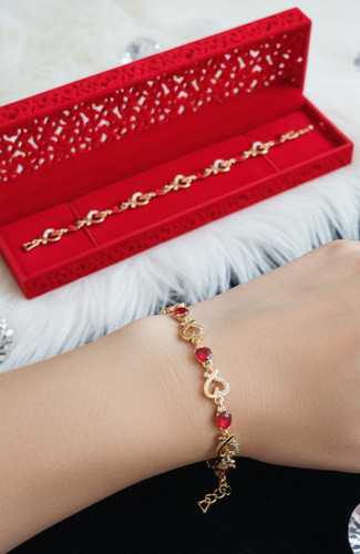 Bracelet gold filled heart - bracelet,