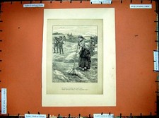 Original Old Antique Print