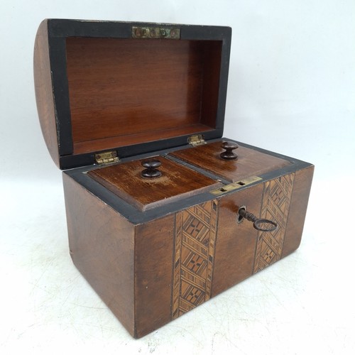 Antique tea caddy - caddy, wooden