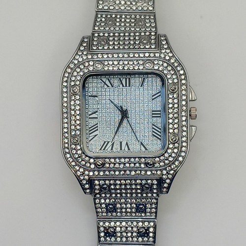 Men luxury iced out - men's, silver