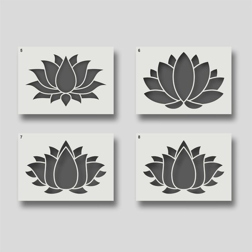 Lotus flower stencil yoga - lotus,