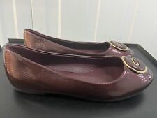 J D Williams Women's Burgundy Patent Flat Ballerina Pumps Size Uk 4 E
