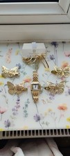 Gold Tone Jewellery Job Lot Watch,Earrings An Hair Clips