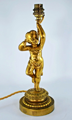 Antique gilt bronze cherub - antique,