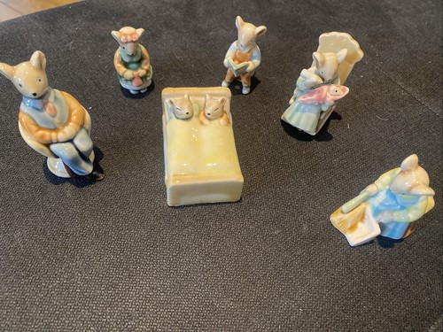 Vintage porcelain mouse family - vintage,