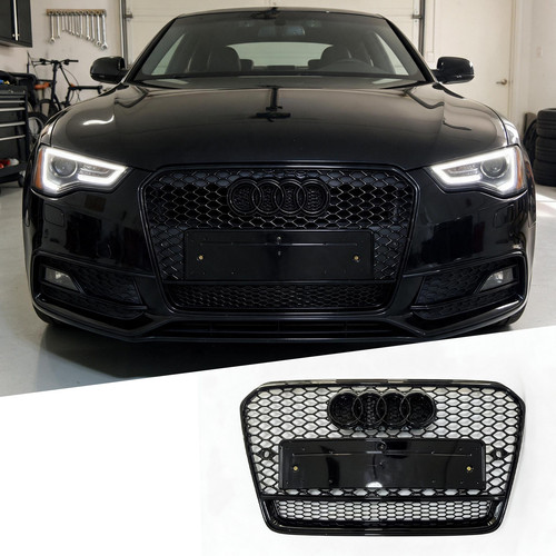 Gloss black front grill - black,