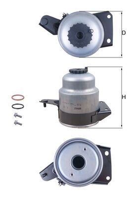 Mahle kl829d fuel filter 104mm - kl829d,