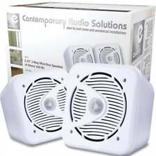 Pair Of White Water-Resistant Cube Speakers 160W Hi-Fi Sound Kitchen Bathroom