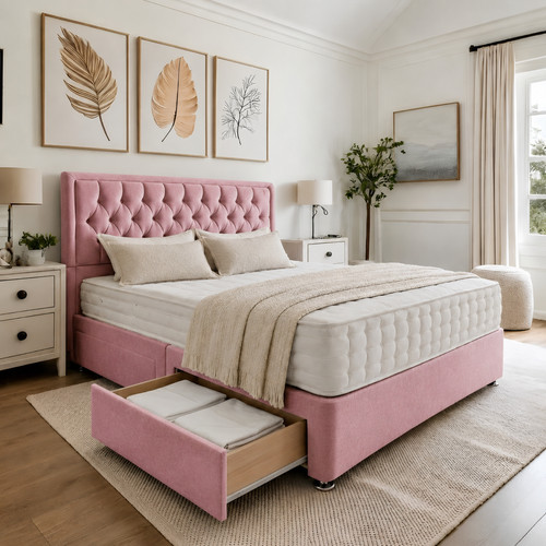 Plush divan bed set with - bed,
