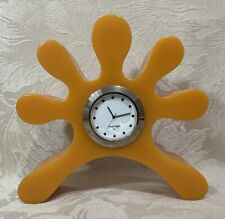 Vintage Retro Mango 'Splat' Clock - Desk Novelty - Orange - 1980s / 1990s - RARE