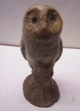 Carved Soap Stone Owl on Stump 8.5 cm