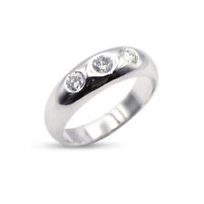 Mens Diamond Gold Ring - 18ct White Gold Diamond Gypsy Ring Mens Large 1ct Z 1/2