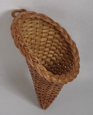 Vintage Wicker Cornucopia Horn
