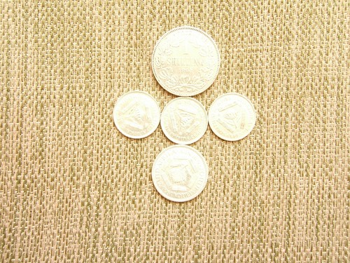 Five old south african silver - five,