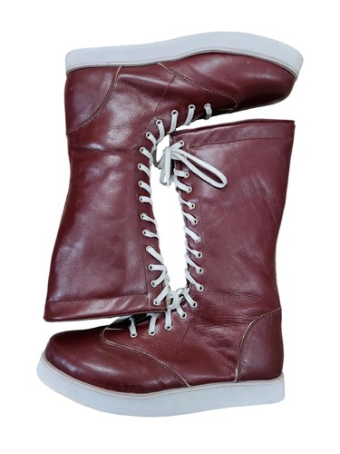 Pro wrestling boots maroon - wrestling, boots,
