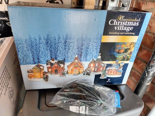 Christmas village display 9pc - christmas,