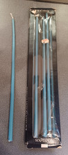Box of vintage long Teal / Green coloured taper  6 x candles 34cm  - Racasan