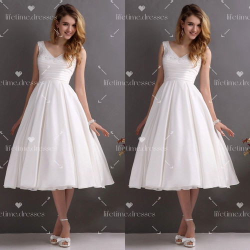 Tea length wedding - tea-length, dress