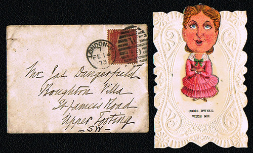 Victorian 1873 franked - franked, red