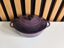LE CREUSET Stoneware Mini Casserole/Cocotte Oval, 0.3ml 12oz Purple/Aubergine