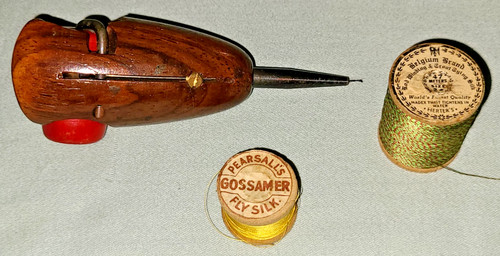 Vtg wooden fly tying thread - vtg,