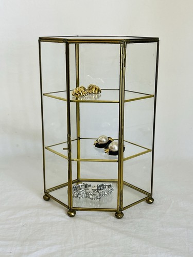 Vintage glass and - glass, brass