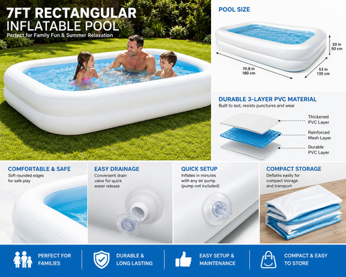 Large 7ft rectangular swimming - large,