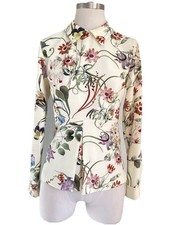 ZARA TOP SIZE M STUNNING FLORAL BLOUSE PASSION FLOWER RARE