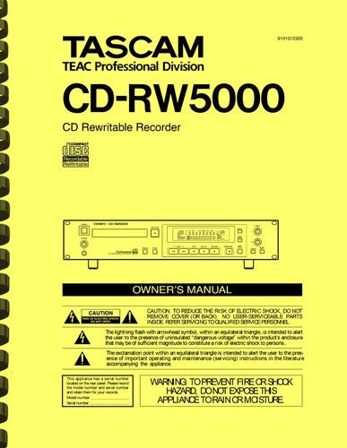 Tascam rw5000 rewritable - cd-rw5000, cd