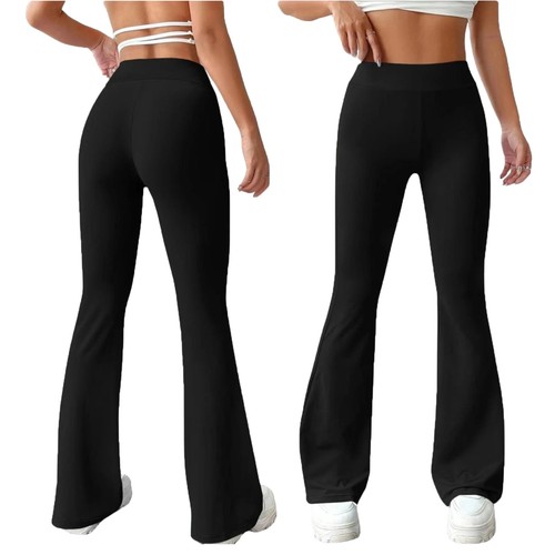 Ladies trousers flared wrinkle - trousers,