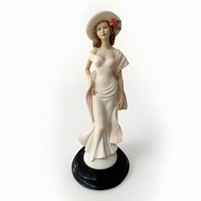 Leonardo Collection Figurine Annie Rowe Lady in Hat with Rose – Elegant Decor