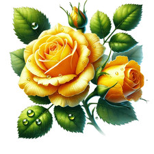 Yellow Tea Rose Vinyl Sticker