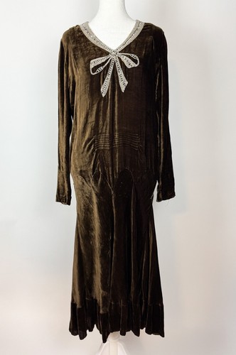 1920s brown silk velvet - 1920s,
