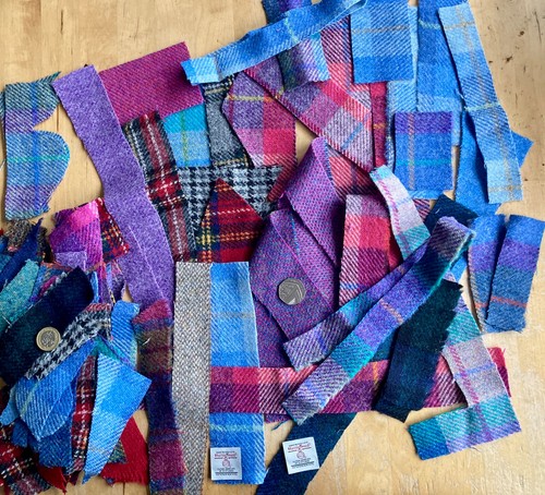 Harris tweed fabric scraps - harris,