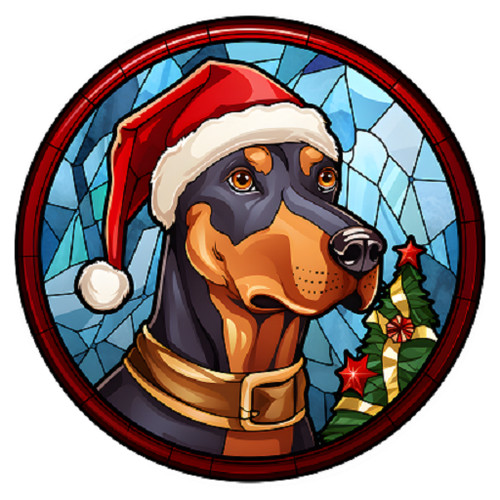 Dog christmas bauble stained - dog,