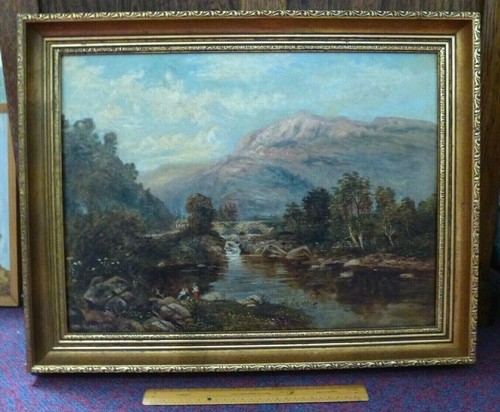 Antique framed welsh - welsh, art