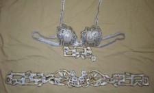 Egyptian Belly Dance Costume White Gold bra Belt New Professional Dancing 